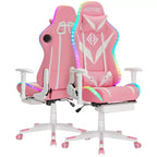 Sillón de oficina ergonómico Hoffree para juegos, reclinable, con masaje, altavoz Bluetooth y luz RGB