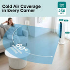 Enfriador de aire evaporativo portátil SereneLife  Depósito de agua desmontable de 5 L - Blanco