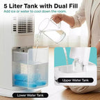 Enfriador de aire evaporativo portátil SereneLife  Depósito de agua desmontable de 5 L - Blanco