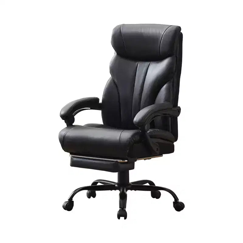 Silla de escritorio de oficina, silla ejecutiva grande y alta de 500 libras con reposapiés, silla de juegos reclinable de cuero 90-155