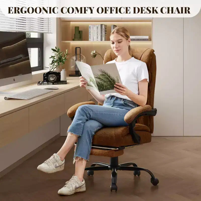 Silla de escritorio de oficina, silla ejecutiva grande y alta de 500 libras con reposapiés, silla de juegos reclinable de cuero 90-155