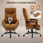 Silla de escritorio de oficina, silla ejecutiva grande y alta de 500 libras con reposapiés, silla de juegos reclinable de cuero 90-155