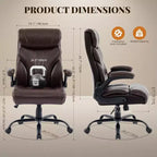 Silla de escritorio de oficina, silla ejecutiva grande y alta de 500 libras con reposapiés, silla de juegos reclinable de cuero 90-155