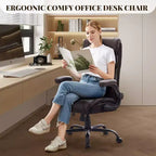 Silla de escritorio de oficina, silla ejecutiva grande y alta de 500 libras con reposapiés, silla de juegos reclinable de cuero 90-155