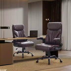 Silla de escritorio de oficina, silla ejecutiva grande y alta de 500 libras con reposapiés, silla de juegos reclinable de cuero 90-155