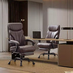 Silla de escritorio de oficina, silla ejecutiva grande y alta de 500 libras con reposapiés, silla de juegos reclinable de cuero 90-155