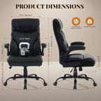 Silla de escritorio de oficina, silla ejecutiva grande y alta de 500 libras con reposapiés, silla de juegos reclinable de cuero 90-155
