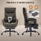 Silla de escritorio de oficina, silla ejecutiva grande y alta de 500 libras con reposapiés, silla de juegos reclinable de cuero 90-155