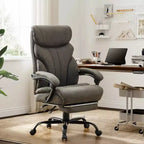 Silla de escritorio de oficina, silla ejecutiva grande y alta de 500 libras con reposapiés, silla de juegos reclinable de cuero 90-155