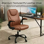 Silla ergonómica ejecutiva Pinmoco para ordenador con cojín de doble capa, silla gaming con ruedas y reposabrazos abatible, piel sintética