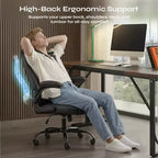 Silla ergonómica ejecutiva Pinmoco para ordenador con cojín de doble capa, silla gaming con ruedas y reposabrazos abatible, piel sintética