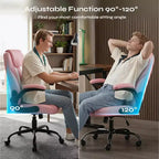 Silla ergonómica ejecutiva Pinmoco para ordenador con cojín de doble capa, silla gaming con ruedas y reposabrazos abatible, piel sintética