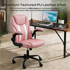 Silla ergonómica ejecutiva Pinmoco para ordenador con cojín de doble capa, silla gaming con ruedas y reposabrazos abatible, piel sintética