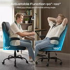 Silla ergonómica ejecutiva Pinmoco para ordenador con cojín de doble capa, silla gaming con ruedas y reposabrazos abatible, piel sintética