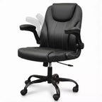 Silla ergonómica ejecutiva Pinmoco para ordenador con cojín de doble capa, silla gaming con ruedas y reposabrazos abatible, piel sintética
