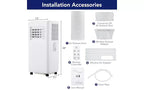 Aire Acondicionado Portátil GustoWave de 10,000 BTU - 3 en 1 Refrigeración, Deshumidificador y Ventilador - Enfría hasta 42 m², Ultra Silencioso, Eficiencia Energética, Control Remoto