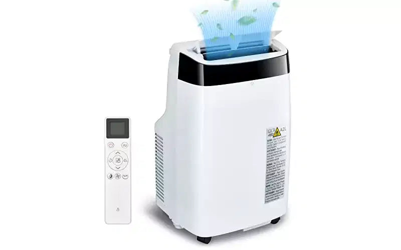 Aire Acondicionado Portátil GustoWave de 10,000 BTU - Aire Acondicionado 3 en 1 con Control Remoto, Deshumidificador y Ventilador, Enfría hasta 42 m², Silencioso, Temporizador de 24 horas