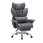 Sillón de oficina grande y alto con reposapiés, silla ejecutiva de escritorio con respaldo alto, reclinación de 155°, cojín de apoyo lumbar, sillas de juego de piel sintética para el hogar