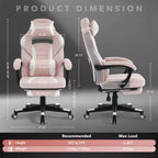 Silla de oficina Coolmee para personas grandes y altas, silla de juego de cuero con respaldo alto y reposapiés, silla de computadora ergonómica con soporte lumbar y reposacabezas