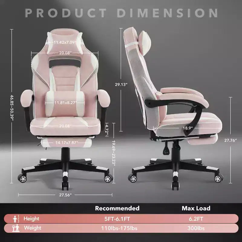 Silla de oficina Coolmee para personas grandes y altas, silla de juego de cuero con respaldo alto y reposapiés, silla de computadora ergonómica con soporte lumbar y reposacabezas