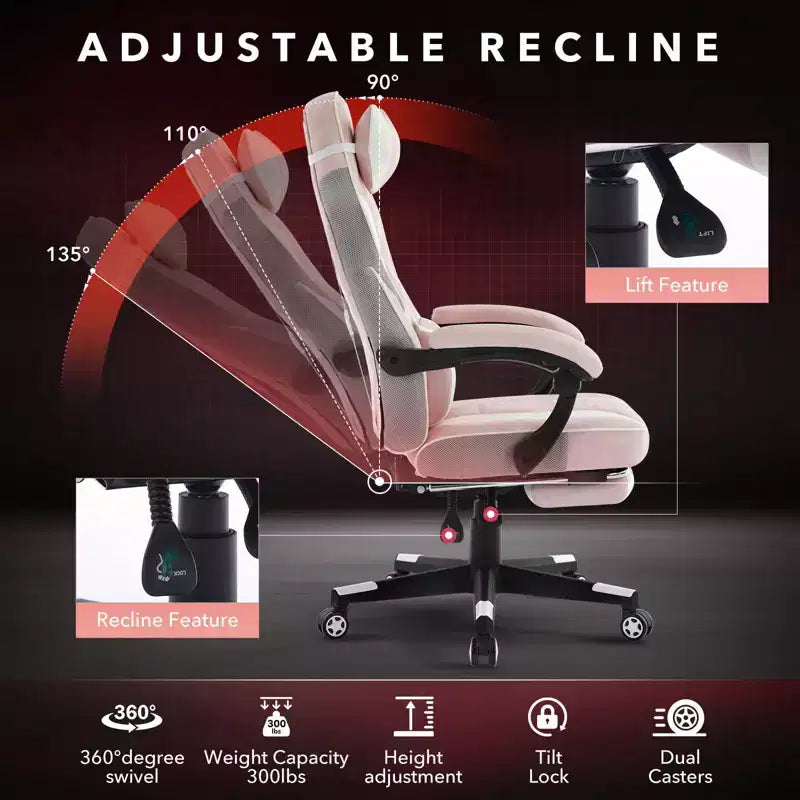 Silla de oficina Coolmee para personas grandes y altas, silla de juego de cuero con respaldo alto y reposapiés, silla de computadora ergonómica con soporte lumbar y reposacabezas