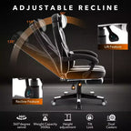 Silla de oficina Coolmee para personas grandes y altas, silla de juego de cuero con respaldo alto y reposapiés, silla de computadora ergonómica con soporte lumbar y reposacabezas