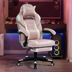 Silla de oficina Coolmee para personas grandes y altas, silla de juego de cuero con respaldo alto y reposapiés, silla de computadora ergonómica con soporte lumbar y reposacabezas