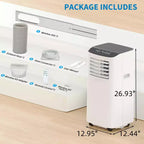 Acondicionador de aire portátil de 8000 BTU para habitaciones de hasta 350 pies cuadrados, unidad de aire acondicionado 3 en 1 con ventilador, deshumidificador, control remoto y modo de suspensión