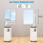 Acondicionador de aire portátil de 8000 BTU para habitaciones de hasta 350 pies cuadrados, unidad de aire acondicionado 3 en 1 con ventilador, deshumidificador, control remoto y modo de suspensión