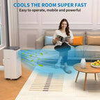 Acondicionador de aire portátil de 8000 BTU para habitaciones de hasta 350 pies cuadrados, unidad de aire acondicionado 3 en 1 con ventilador, deshumidificador, control remoto y modo de suspensión