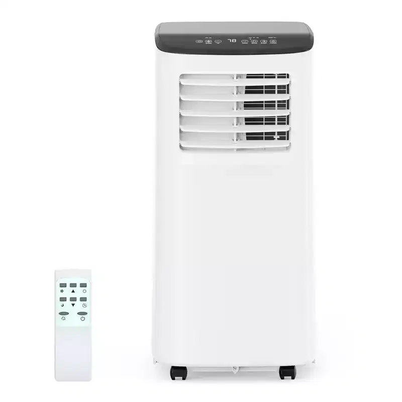Acondicionador de aire portátil de 8000 BTU para habitaciones de hasta 350 pies cuadrados, unidad de aire acondicionado 3 en 1 con ventilador, deshumidificador, control remoto y modo de suspensión