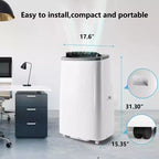 Aire acondicionado portátil de 14000 BTU - Enfriamiento, deshumidificador y ventilador para 65 m² con control remoto y oscilación automática, un año de garantía