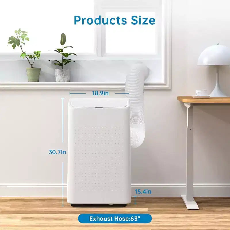 Aire acondicionado portátil de 15.000 BTU para habitaciones grandes - Refrigeración, deshumidificador y ventilador para espacios de 46-79 m², un año de garantía