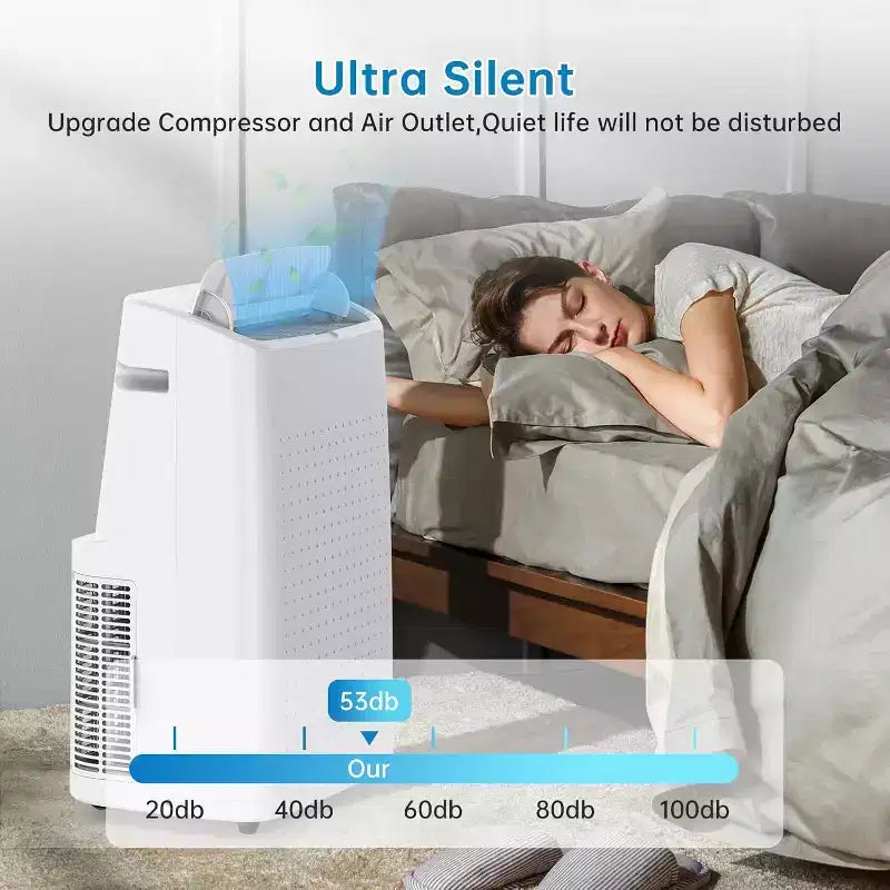 Aire acondicionado portátil de 15.000 BTU para habitaciones grandes - Refrigeración, deshumidificador y ventilador para espacios de 46-79 m², un año de garantía
