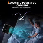 GustoWave Aire Acondicionado Portátil de 12000 BTU, Unidades de CA Inteligentes 3-EN-1 con Control Remoto para Habitaciones de hasta 51 m²