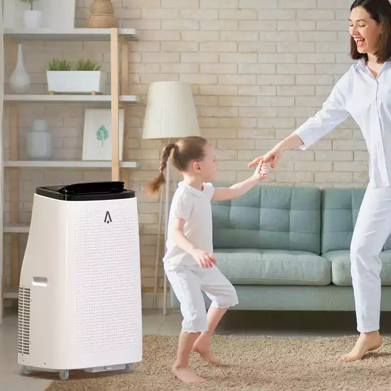 Aire Acondicionado Portátil de 15,000 BTU para Habitaciones Grandes de hasta 850 pies cuadrados, Ventilador Enfriador y Deshumidificador 3 en 1 con Control Remoto, Oscilación Automática, Diseño sin Drenaje