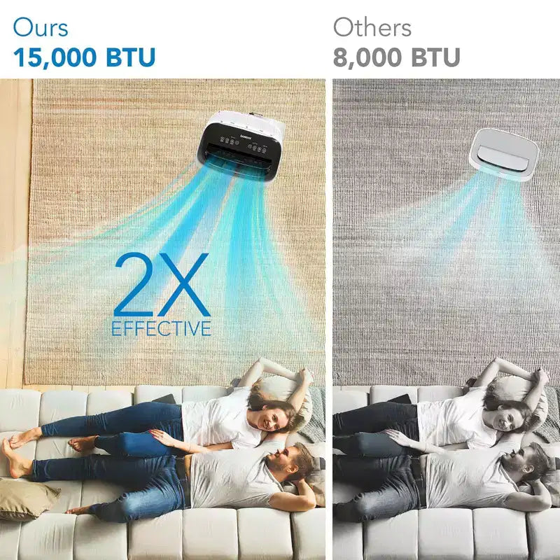 Aire Acondicionado Portátil de 15,000 BTU para Habitaciones Grandes de hasta 850 pies cuadrados, Ventilador Enfriador y Deshumidificador 3 en 1 con Control Remoto, Oscilación Automática, Diseño sin Drenaje