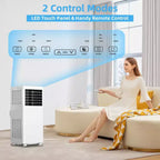 Aire Acondicionado Portátil de 8,000 BTU - 3 en 1 Enfriamiento, Deshumidificador y Ventilador para 32.5 m² con Modo Reposo y 1 Año de Garantía