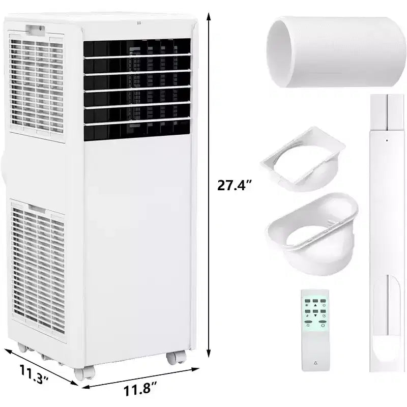 Aire Acondicionado Portátil de 8,000 BTU - 3 en 1 Enfriamiento, Deshumidificador y Ventilador para 32.5 m² con Modo Reposo y 1 Año de Garantía