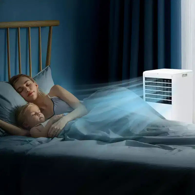 Aire Acondicionado Portátil de 8,000 BTU - 3 en 1 Enfriamiento, Deshumidificador y Ventilador para 32.5 m² con Modo Reposo y 1 Año de Garantía