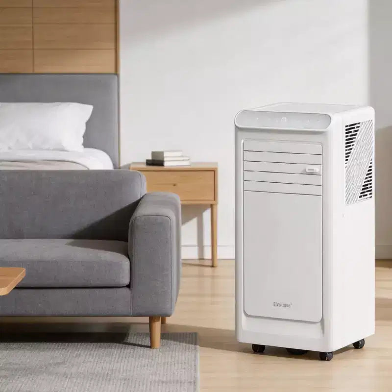 Acondicionador de aire portátil 3 en 1 GustoWave de 8,000 BTU - Enfría hasta 450 pies cuadrados, silencioso <42dB con temporizador de 24H y control remoto, de pie