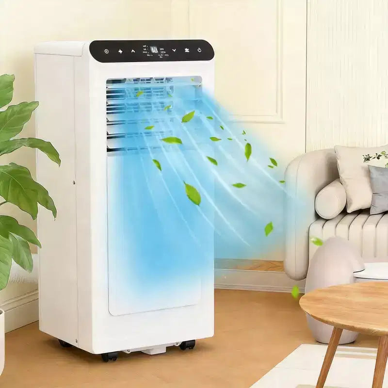 Acondicionador de aire portátil 3 en 1 GustoWave de 8,000 BTU - Enfría hasta 450 pies cuadrados, silencioso <42dB con temporizador de 24H y control remoto, de pie