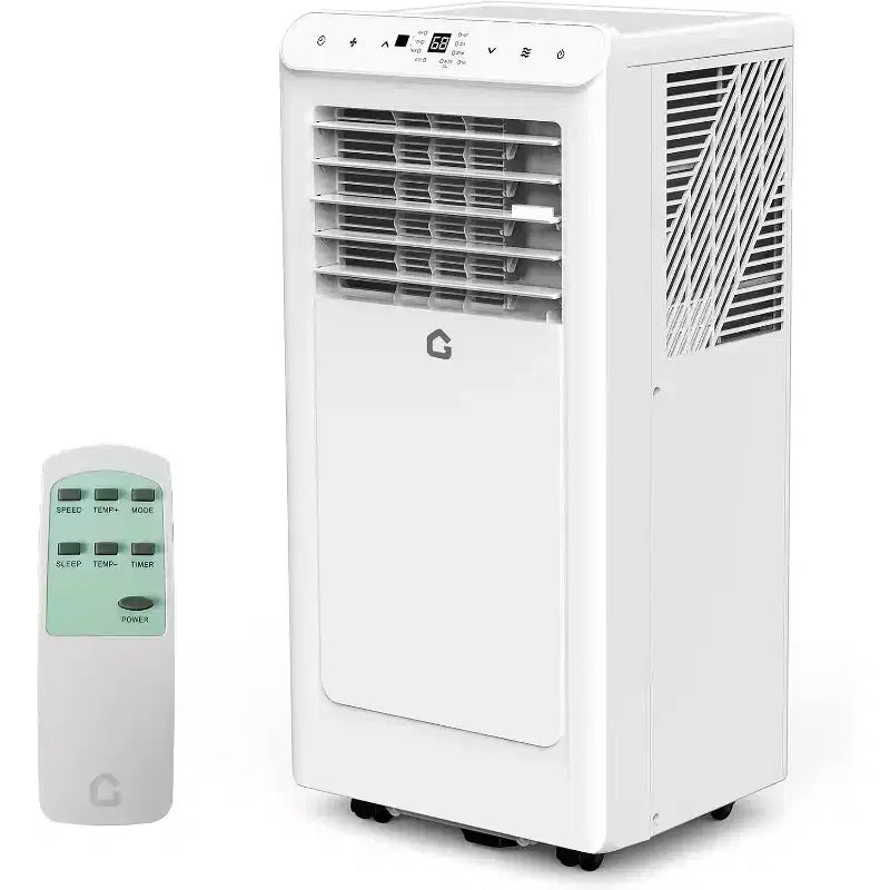 Acondicionador de aire portátil 3 en 1 GustoWave de 8,000 BTU - Enfría hasta 450 pies cuadrados, silencioso <42dB con temporizador de 24H y control remoto, de pie