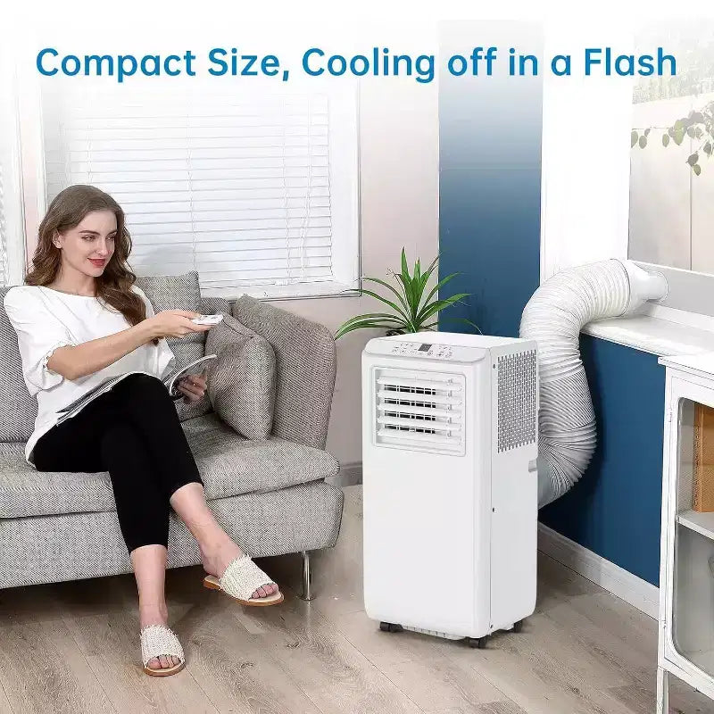 Acondicionador de aire portátil GustoWave de 8000 BTU para dormitorio con enfriamiento rápido