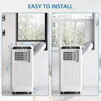 Acondicionador de aire portátil GustoWave 8000 BTU, unidad de CA 3 en 1 con control remoto, temporizador de 24 horas, bajo nivel de ruido para dormitorio, oficina, 32,5 m².