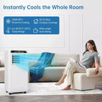 Acondicionador de aire portátil GustoWave 8000 BTU, unidad de CA 3 en 1 con control remoto, temporizador de 24 horas, bajo nivel de ruido para dormitorio, oficina, 32,5 m².