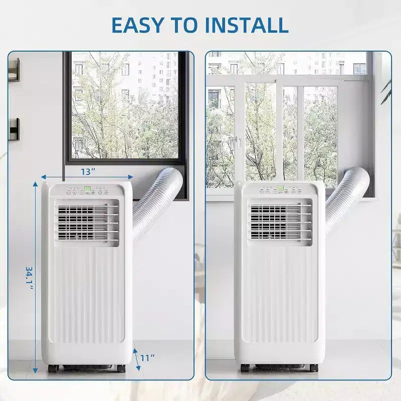 Acondicionador de aire portátil 3 en 1 GustoWave de 8000 BTU para habitaciones de hasta 32.5 m² con enfriamiento rápido, deshumidificador