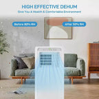 Acondicionador de aire portátil 3 en 1 GustoWave de 8000 BTU para habitaciones de hasta 32.5 m² con enfriamiento rápido, deshumidificador