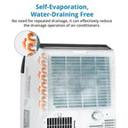 GustoWave Aire Acondicionado de 14000 BTU con Control Remoto, Unidad de AC Portátil para Habitaciones de hasta 70 m², Blanco/Negro