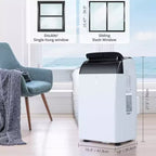 GustoWave Aire Acondicionado de 14000 BTU con Control Remoto, Unidad de AC Portátil para Habitaciones de hasta 70 m², Blanco/Negro